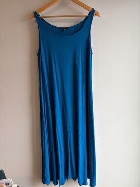 Eileen Fisher Sleeveless Teal Maxi Dress
